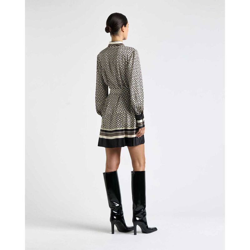 Cue Monochrome Geo Shift Mini Dress image number 1
